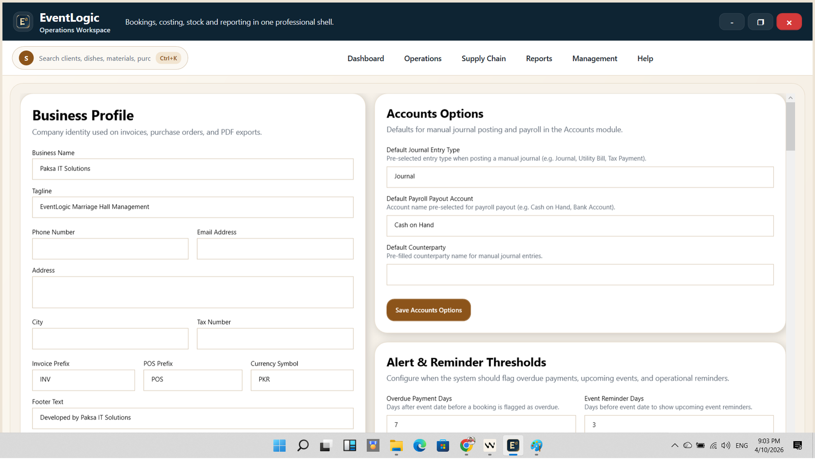 customize setting module