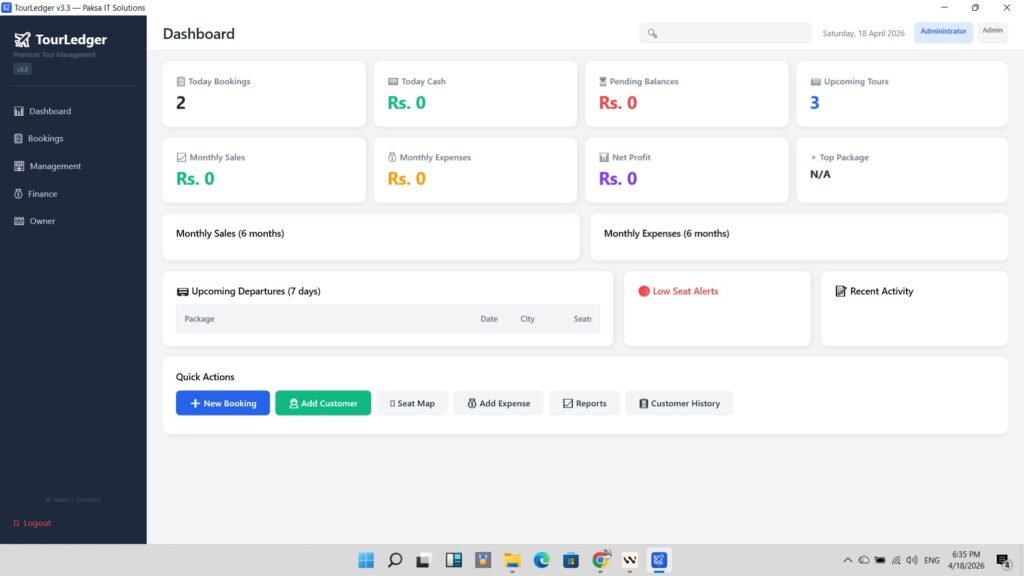 TourLedger Dashboard