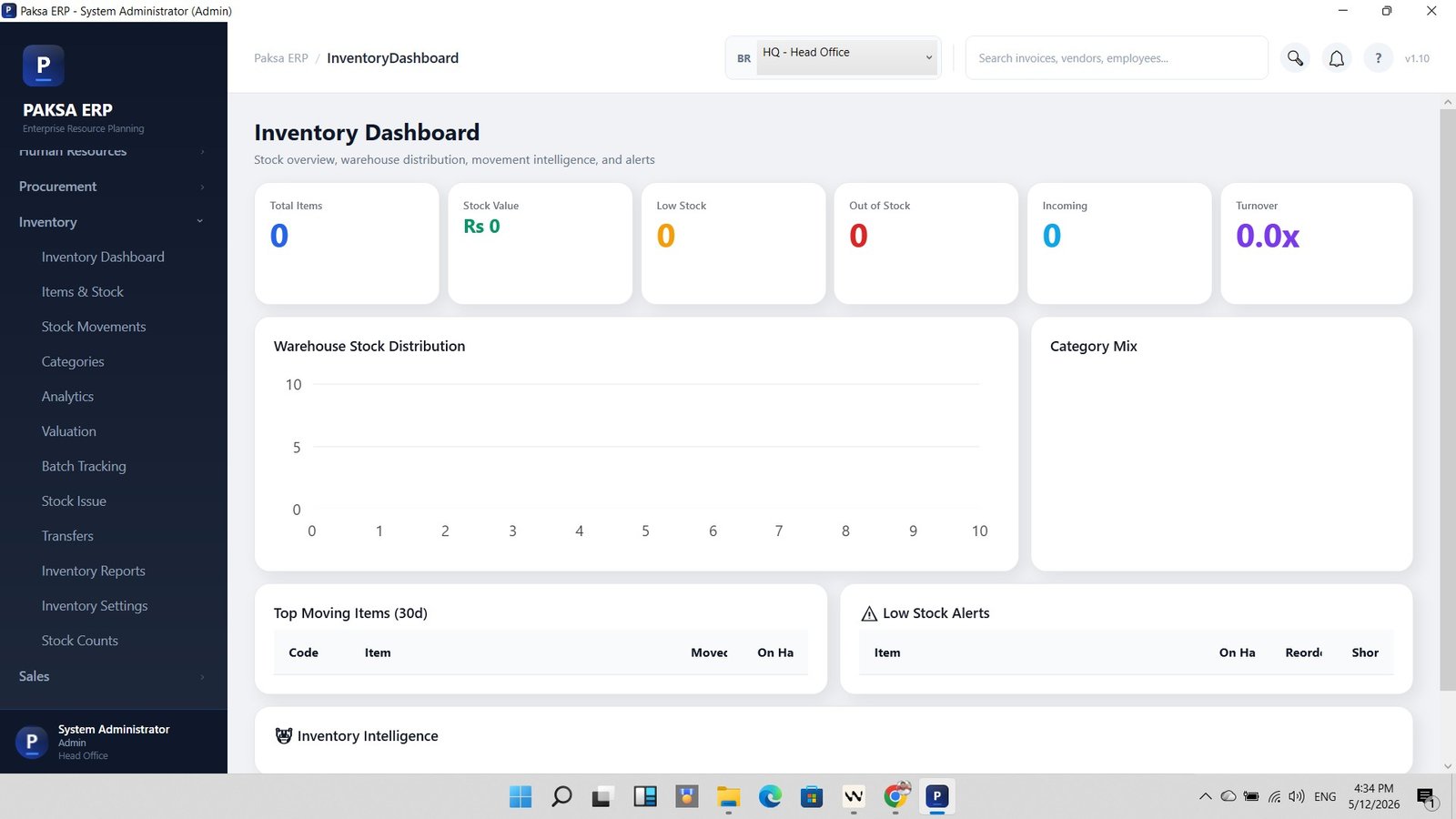 Paksa Inventory Dashboard