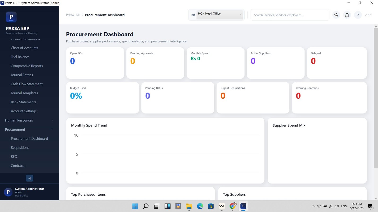 Paksa Procurement Dashboard