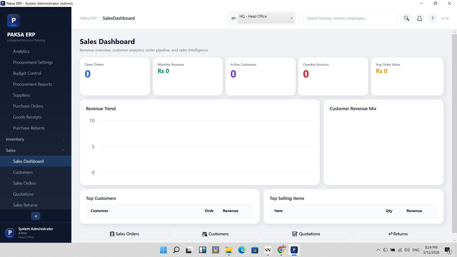 Paksa Sales Dashboard