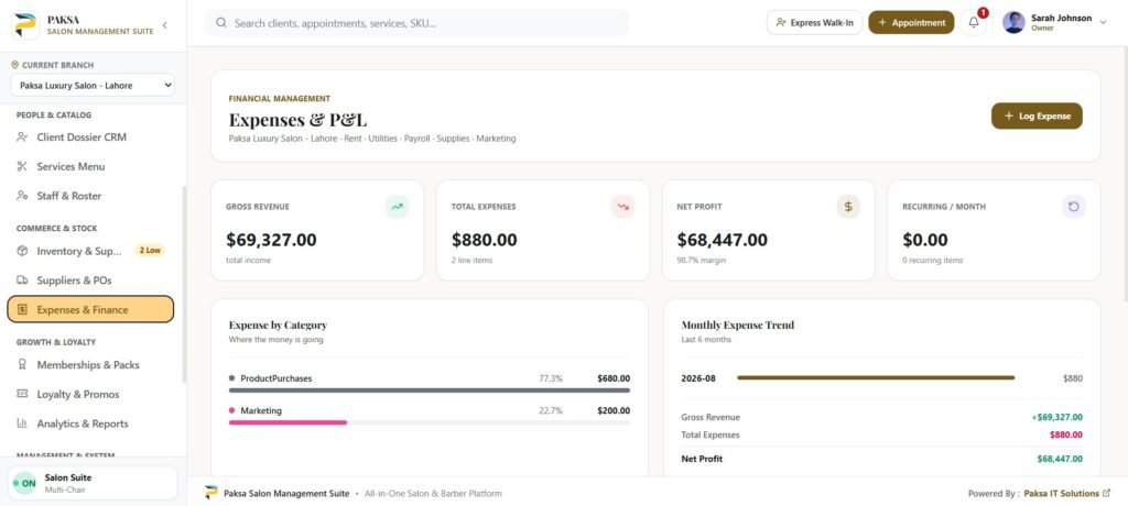 PAKSA SALON MANAGEMENT SOFTWARE 19 Finance
