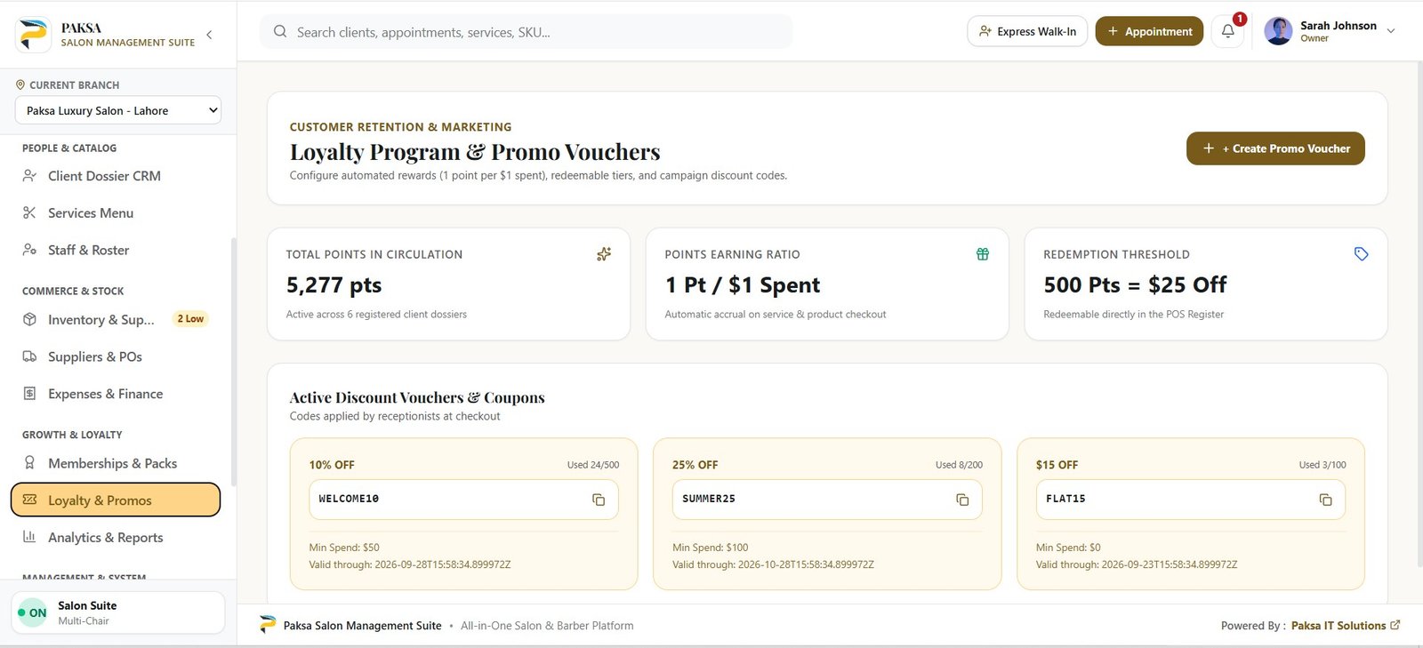 PAKSA SALON MANAGEMENT SOFTWARE 15 Loyalty